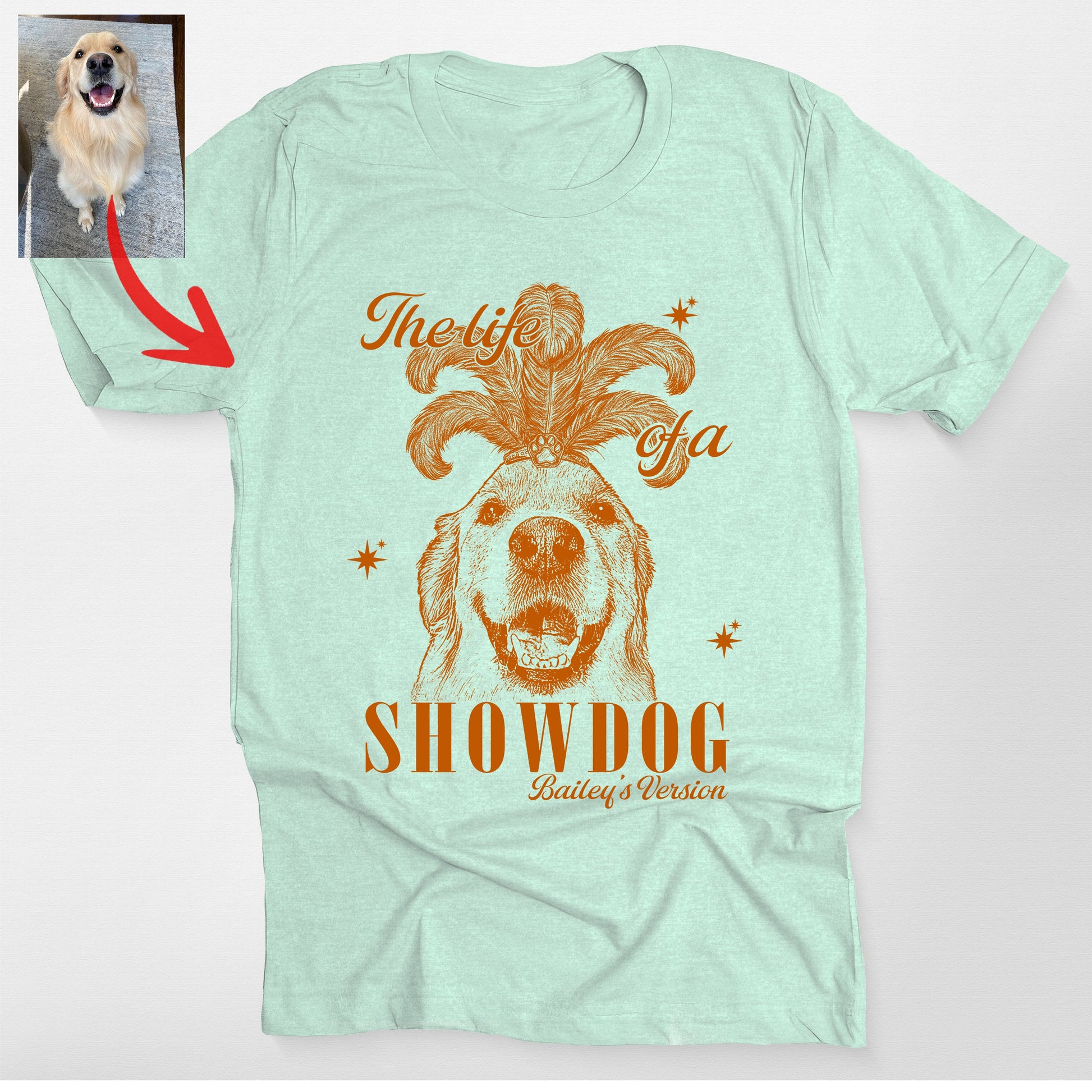 Customized Funny the Life of a Showdog Bella Canvas, custom pet portrait gift for pet lovers (view 4)