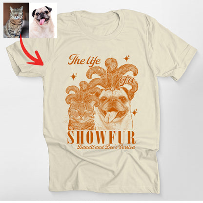 Customized Funny the Life of a Showdog Bella Canvas, custom pet portrait gift for pet lovers (view 3)