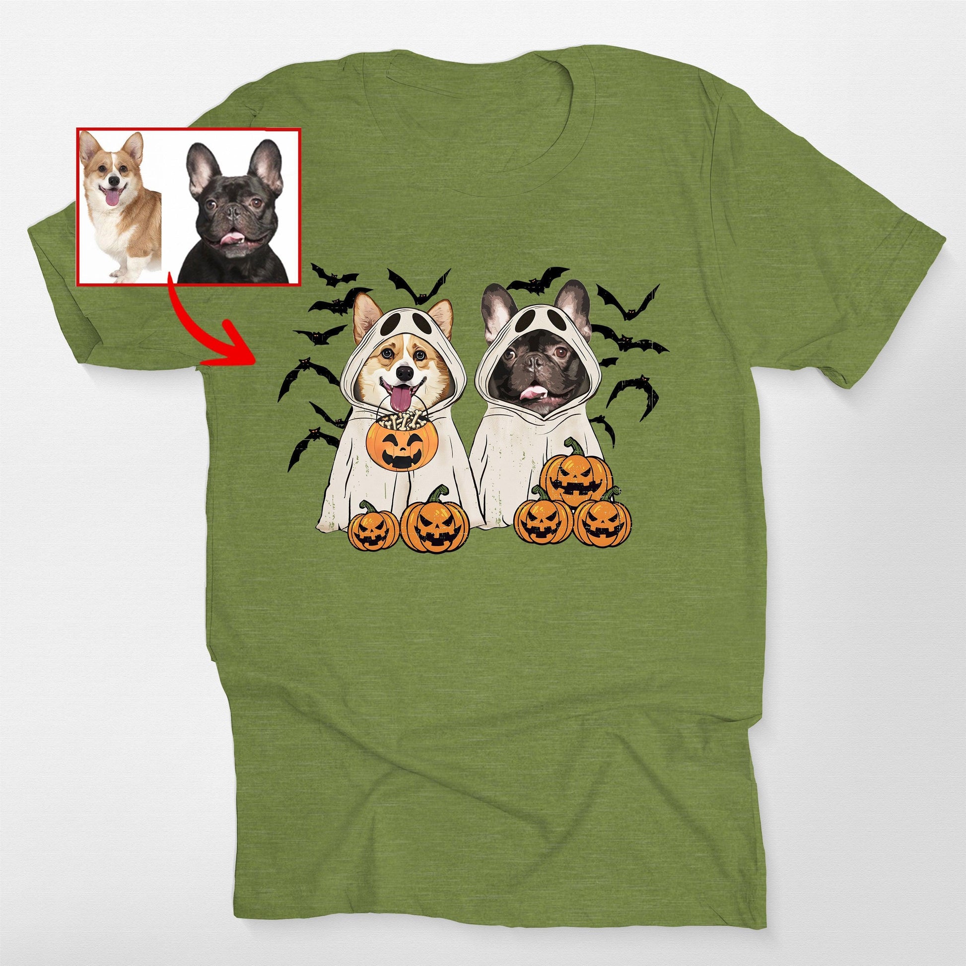 Customized Ghost Shirt for Dog Lovers Hallowee, custom pet portrait gift for pet lovers (view 4)