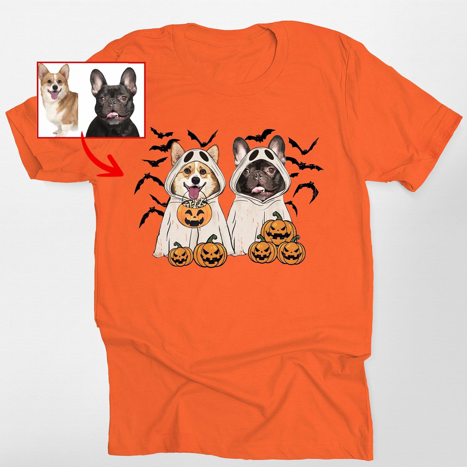 Customized Ghost Shirt for Dog Lovers Hallowee, custom pet portrait gift for pet lovers (view 11)