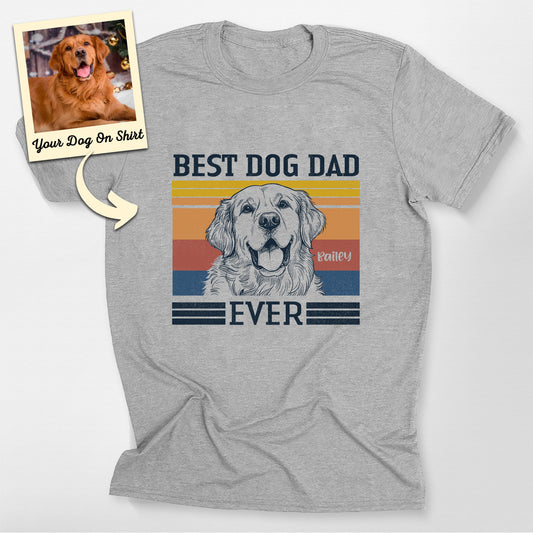 Customized Golden Retriever Shirt Best Dog Dad, custom pet portrait gift for pet lovers