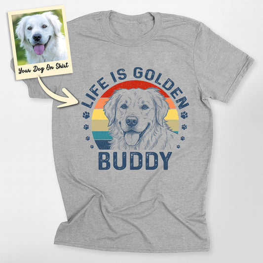 Customized Golden Retriever Shirt Life is Gold