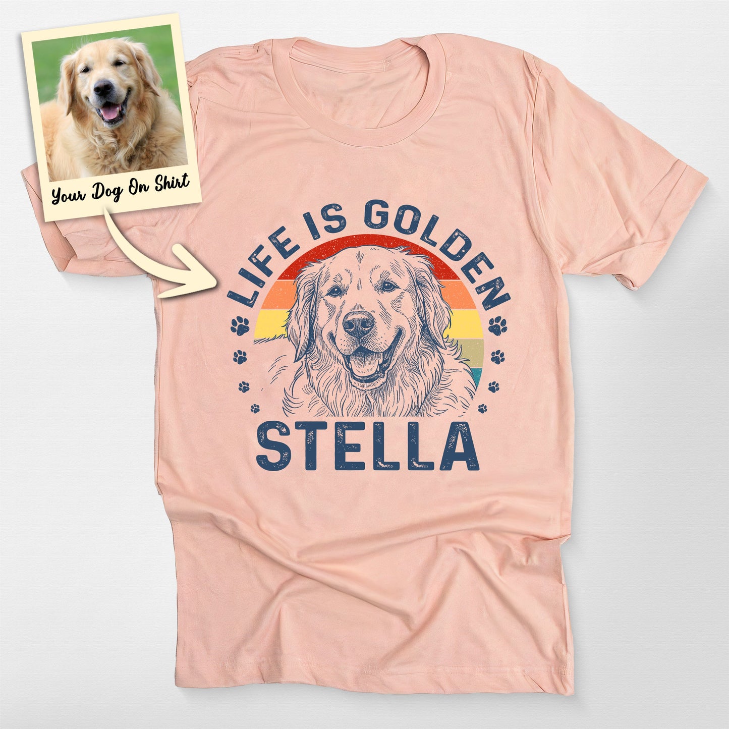 Customized Golden Retriever Shirt Life is Gold (view 2)