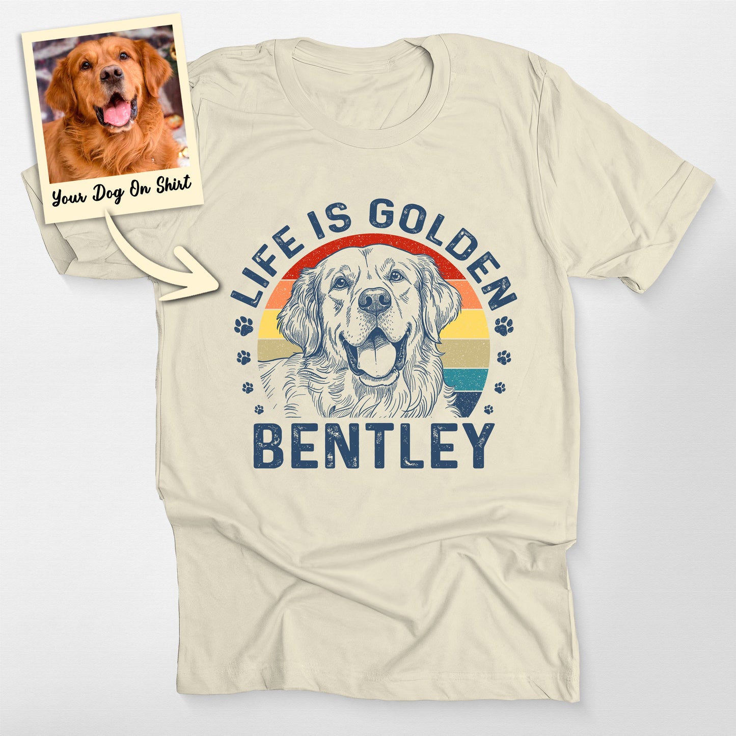 Customized Golden Retriever Shirt Life is Gold (view 3)