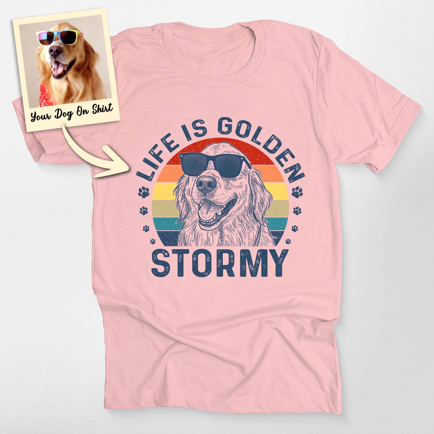 Customized Golden Retriever Shirt Life is Gold (view 4)
