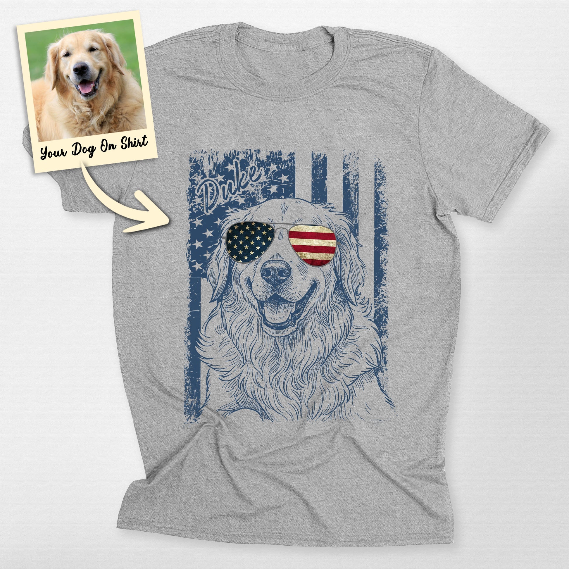 Customized Golden Retriever Shirt Patriotic Be