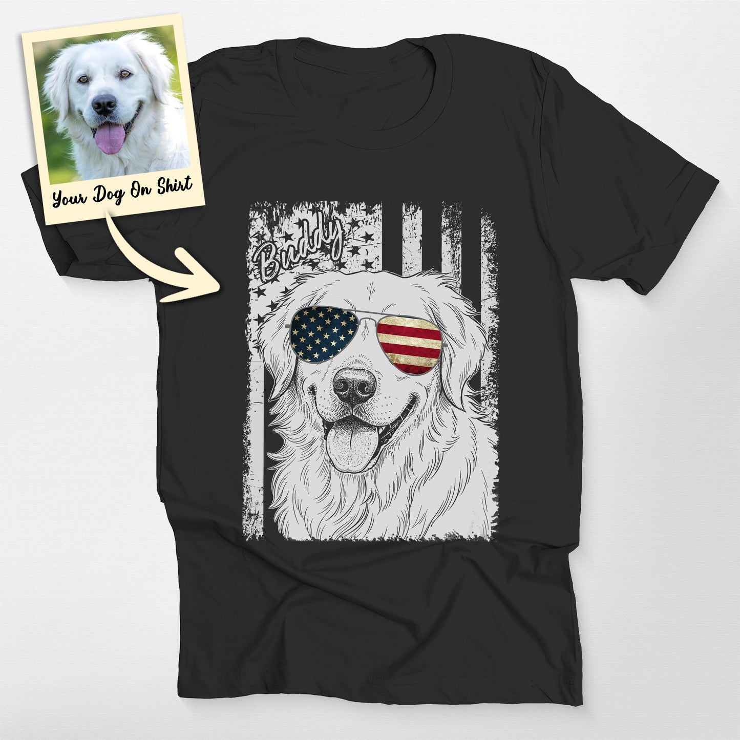 Customized Golden Retriever Shirt Patriotic Be (view 2)