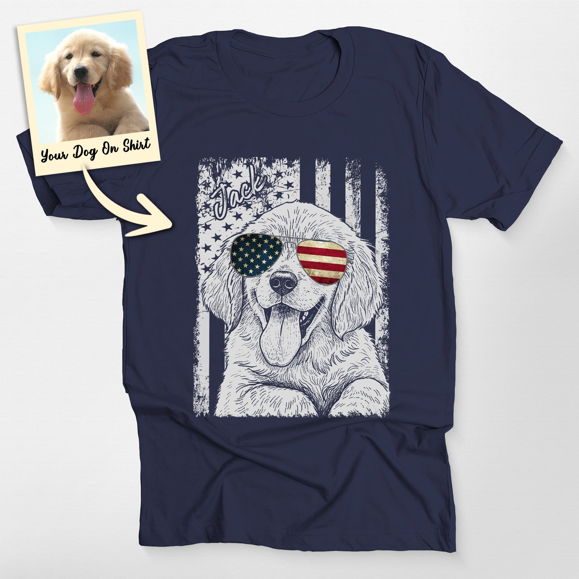 Customized Golden Retriever Shirt Patriotic Be (view 4)