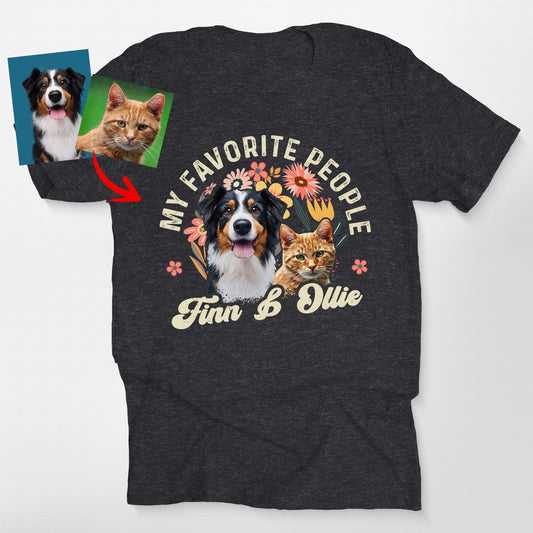 Favorite Person Boho Flowers Custom Dog Bella, custom pet portrait gift for pet lovers