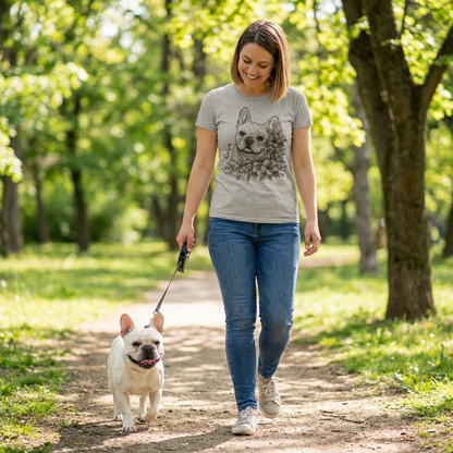 Floral Dog Portrait Bella Canvas T-Shirt Custom, custom pet portrait gift for pet lovers (view 19)