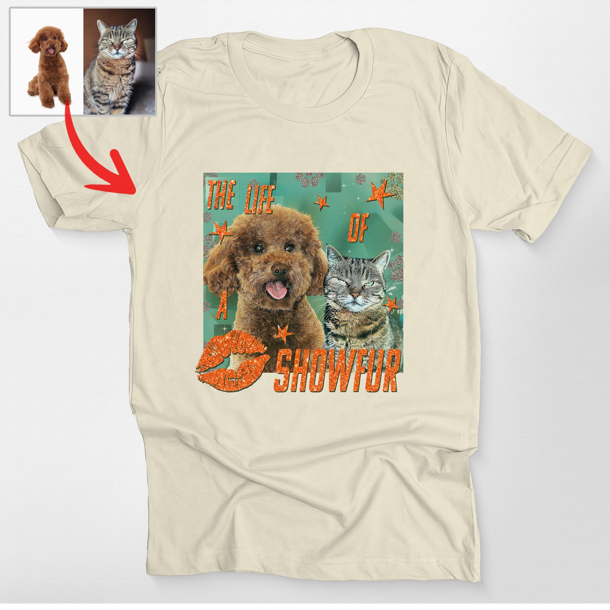 Funny Custom Dog the Life of a Showdog Bella Canvas, custom pet portrait gift for pet lovers (view 3)