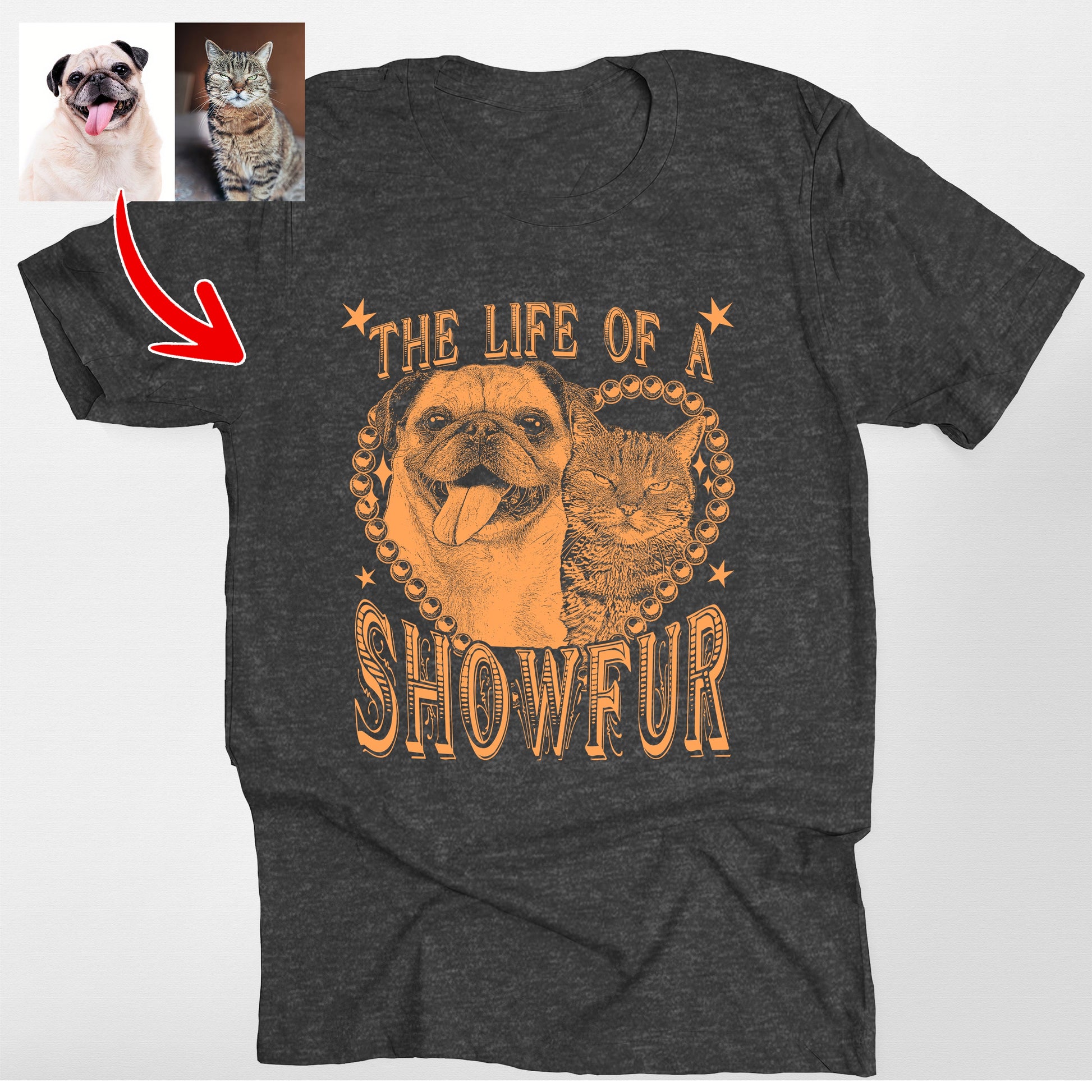 Funny Custom Dogface the Life of a Showdog Bel, custom pet portrait gift for pet lovers