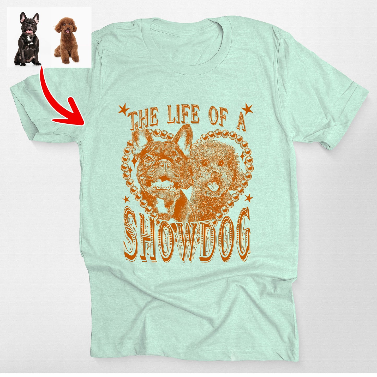Funny Custom Dogface the Life of a Showdog Bel, custom pet portrait gift for pet lovers (view 4)