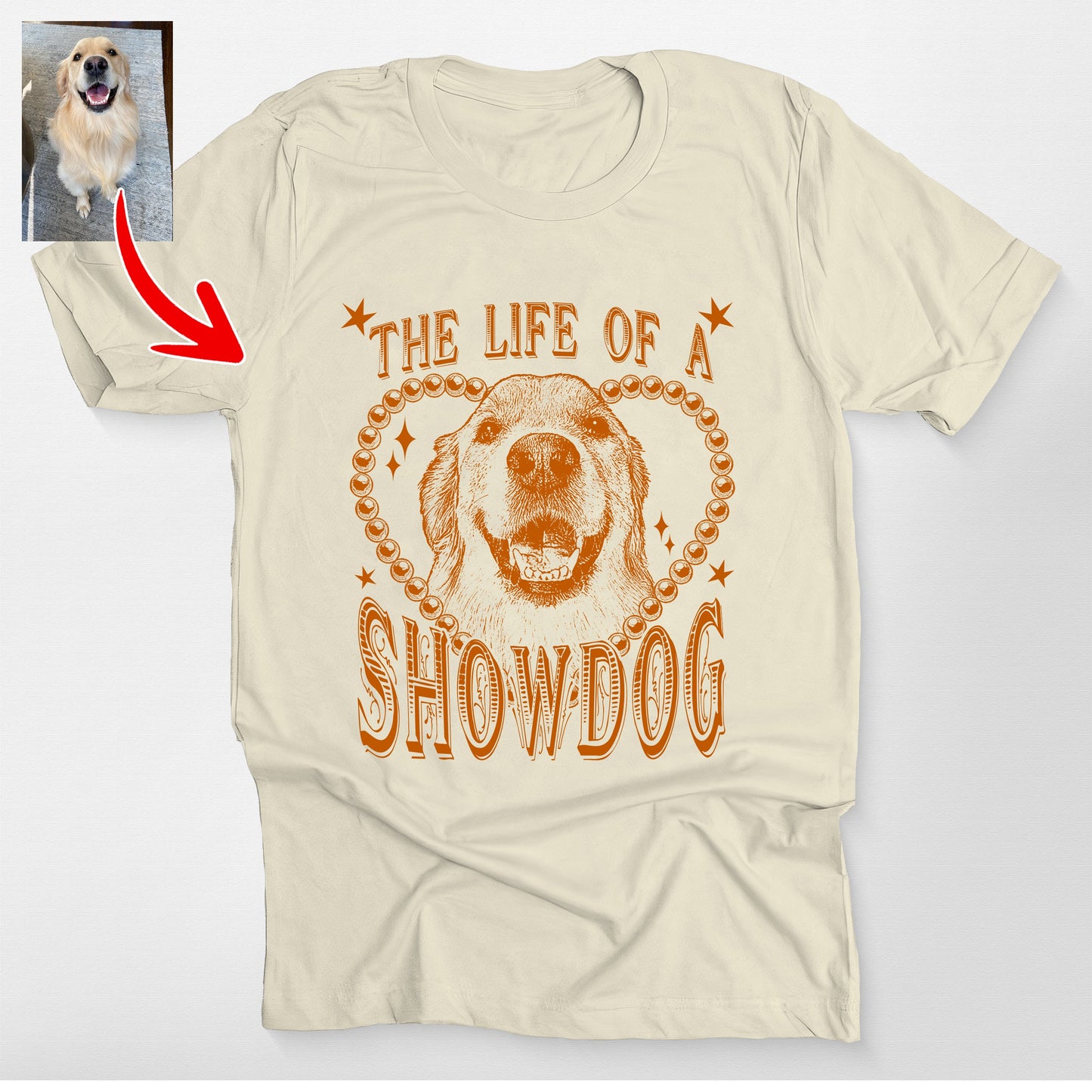 Funny Custom Dogface the Life of a Showdog Bel, custom pet portrait gift for pet lovers (view 2)