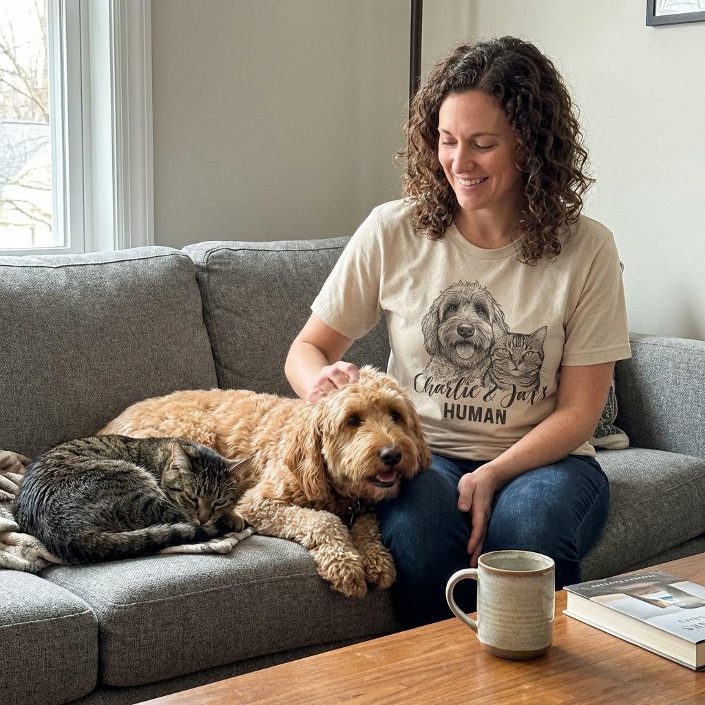 I Got That Dog in Me Bella Canvas T-Shirt, custom pet portrait gift for pet lovers (view 6)