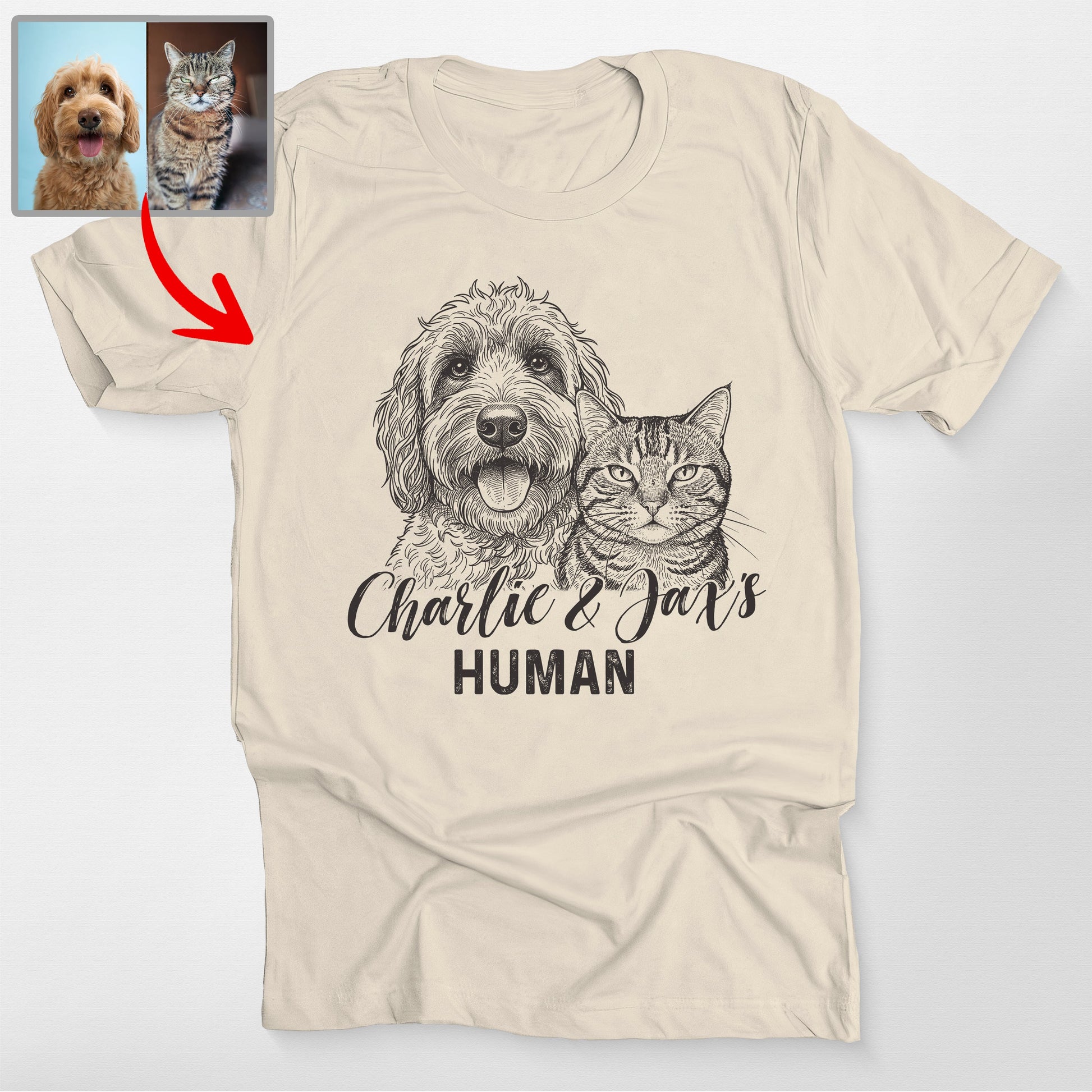 I Got That Dog in Me Bella Canvas T-Shirt, custom pet portrait gift for pet lovers (view 3)
