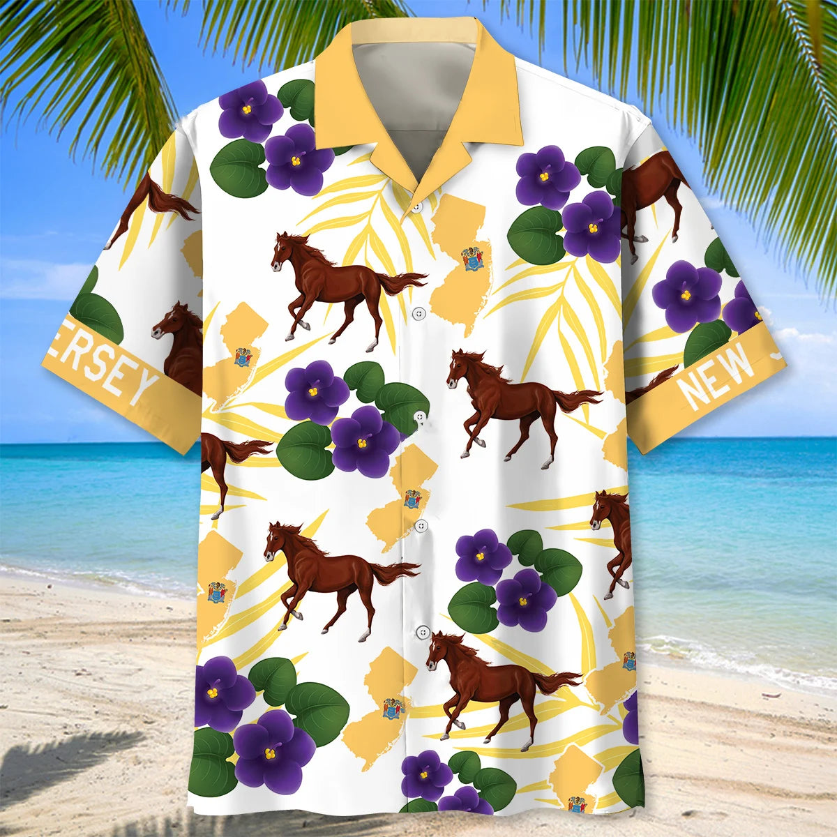 Jersey State Proud Hawaiian Shirt, custom shirt gift for men (view 2)