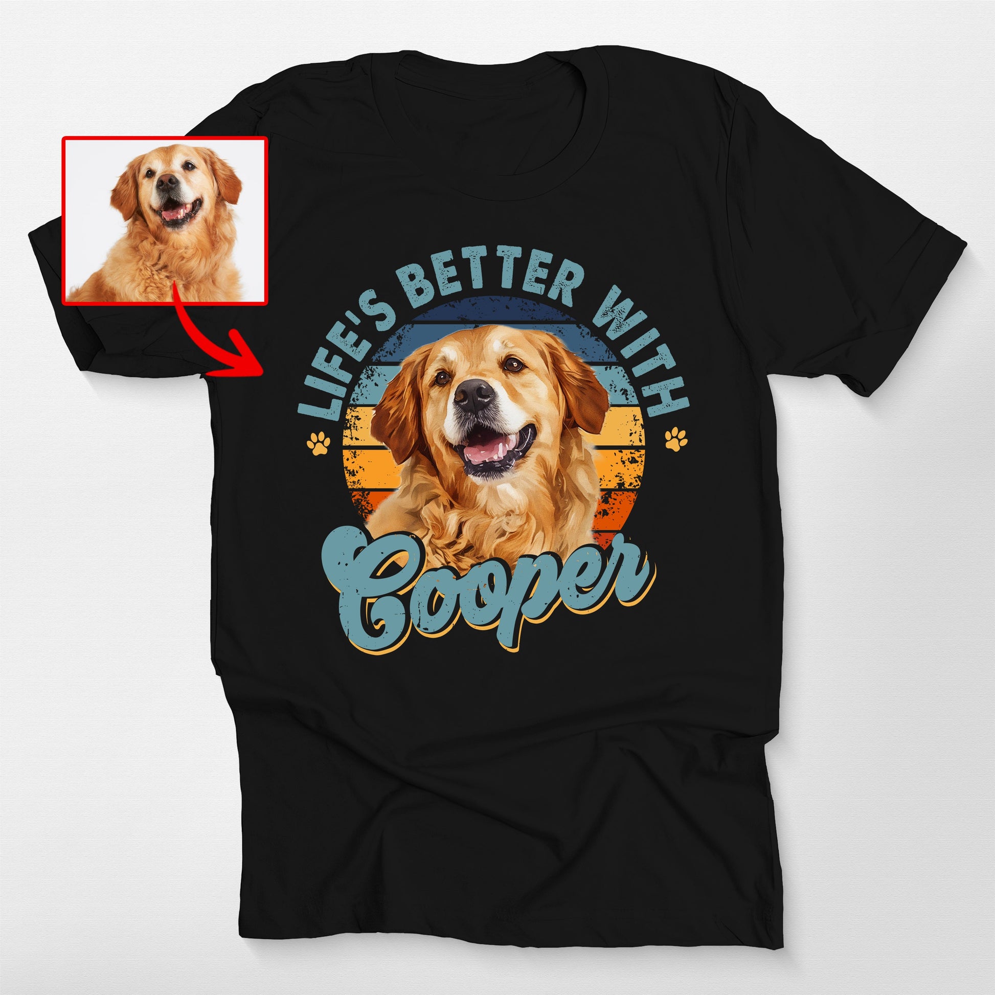 Life's Better with Dog Custom Dog Bella Canvas, custom pet portrait gift for pet lovers (view 2)
