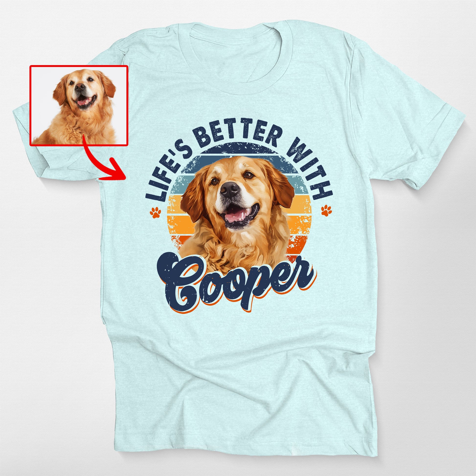 Life's Better with Dog Custom Dog Bella Canvas, custom pet portrait gift for pet lovers (view 3)