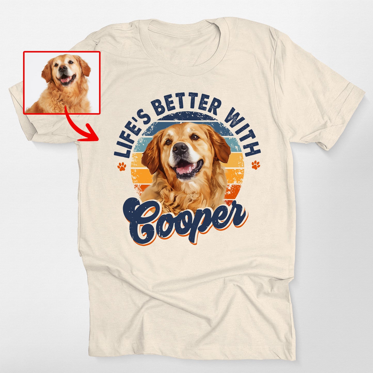 Life's Better with Dog Custom Dog Bella Canvas, custom pet portrait gift for pet lovers (view 5)