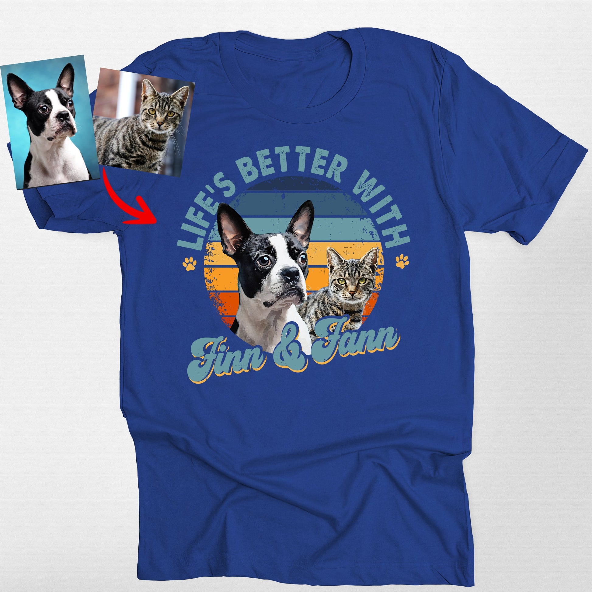 Life's Better with Dog Custom Dog Bella Canvas, custom pet portrait gift for pet lovers (view 8)