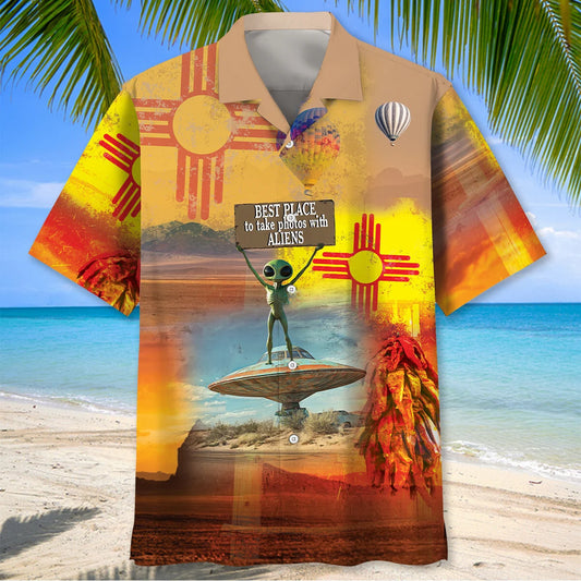 Mexico Best Place to Take Photo with Aliens Hawaiian Shirt, custom shirt gift for men