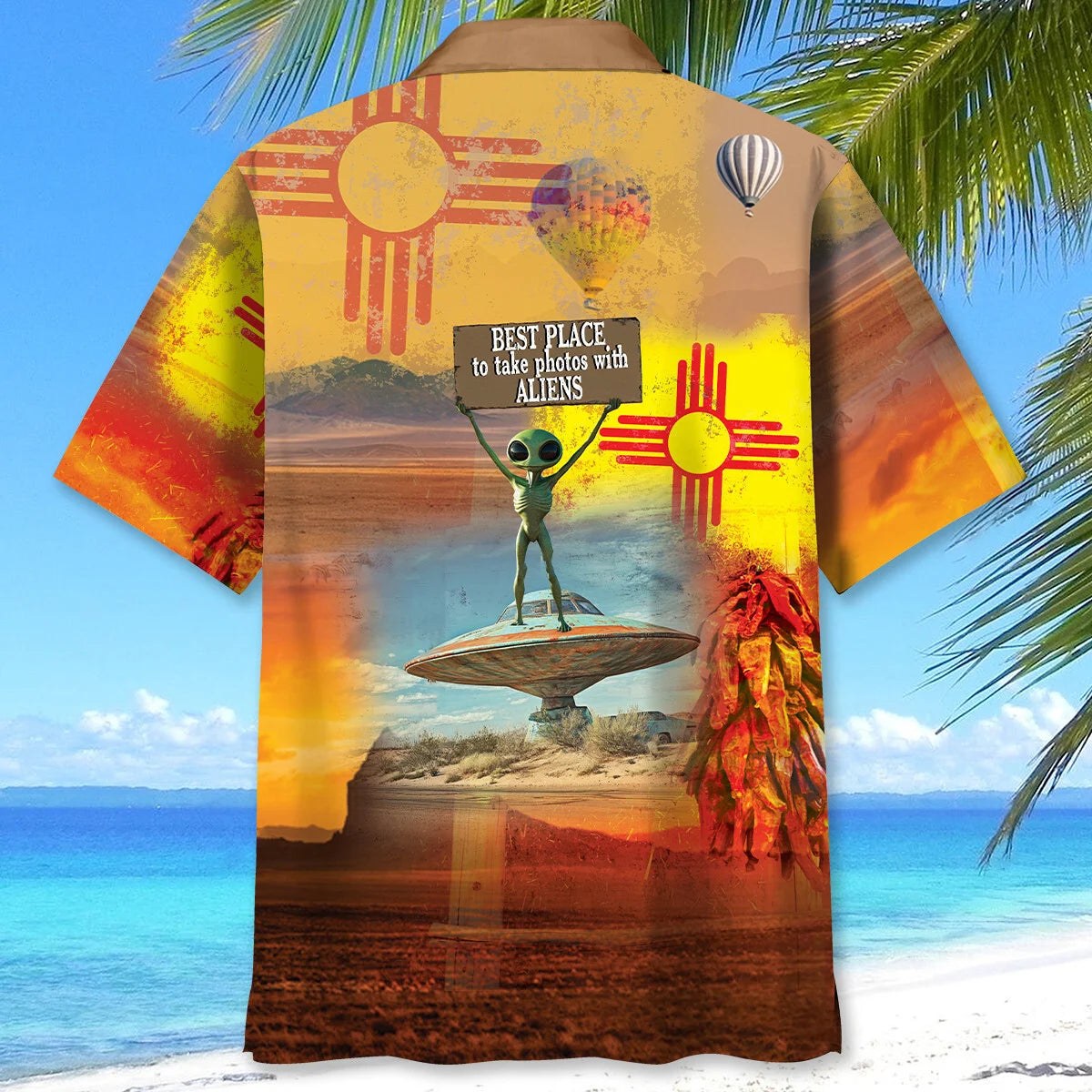 Mexico Best Place to Take Photo with Aliens Hawaiian Shirt, custom shirt gift for men (view 3)