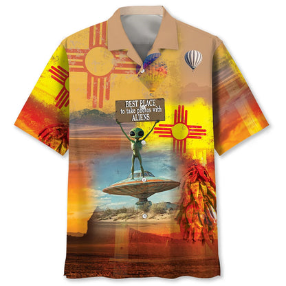 Mexico Best Place to Take Photo with Aliens Hawaiian Shirt, custom shirt gift for men (view 4)