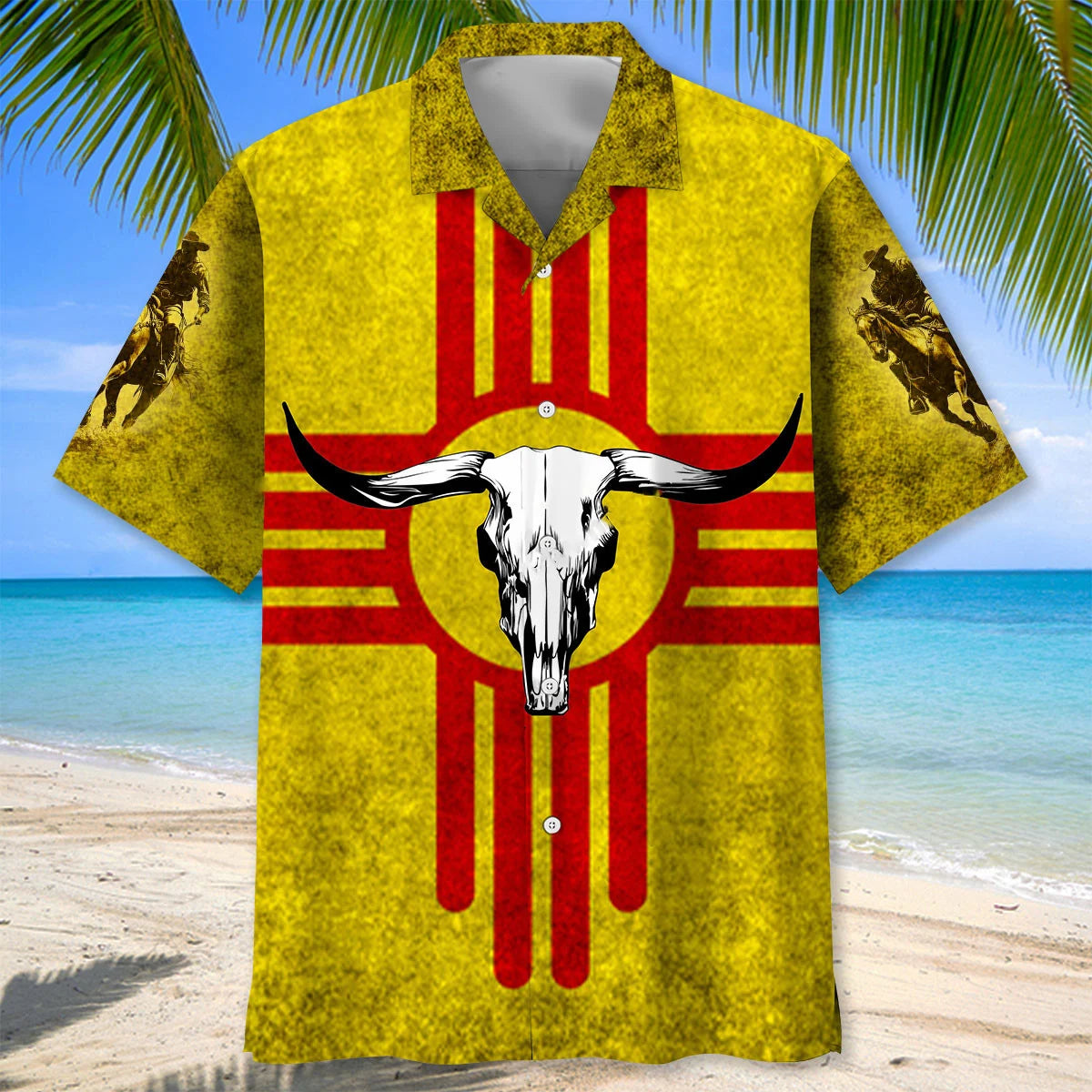 Mexico Cowboy Vintage Hawaiian Shirt, custom shirt gift for men (view 3)