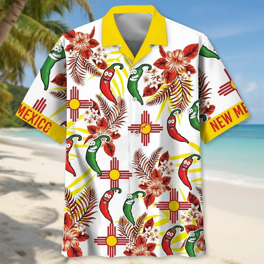 Mexico Dancing Chilli Hawaiian Shirt, custom shirt gift for men