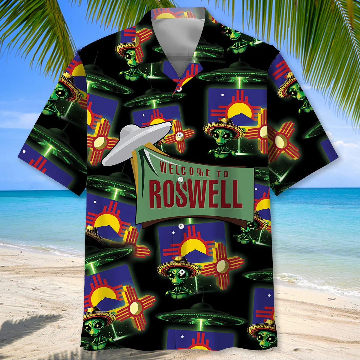 Mexico Roswell Alien State Hawaiian Shirt, custom shirt gift for men (view 2)