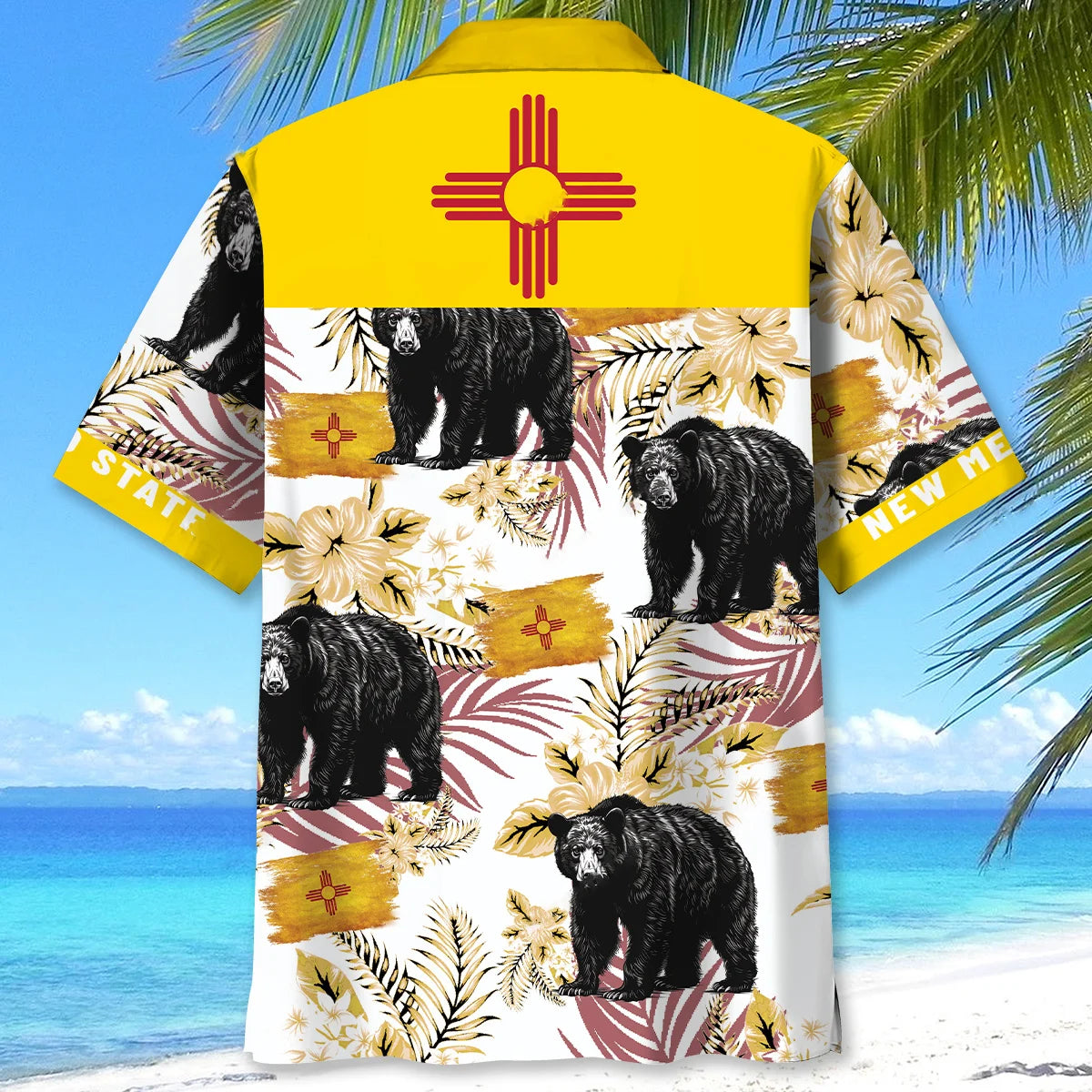 Mexico State Proud Black Bear Hawaiian Shirt, custom shirt gift for men (view 3)