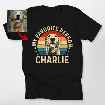 My Favorite Person Custom Dog Bella Canvas Tee, custom pet portrait gift for pet lovers