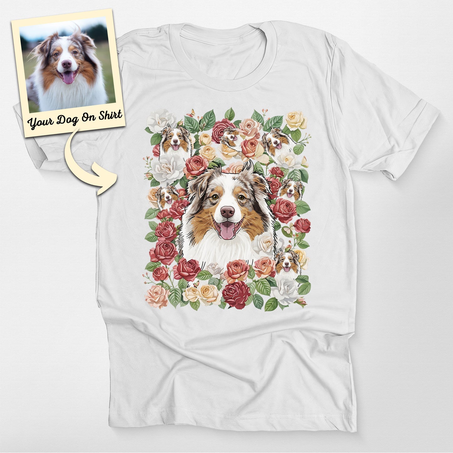 Personalized Aussie Shirt Colorful Floral Port (view 3)