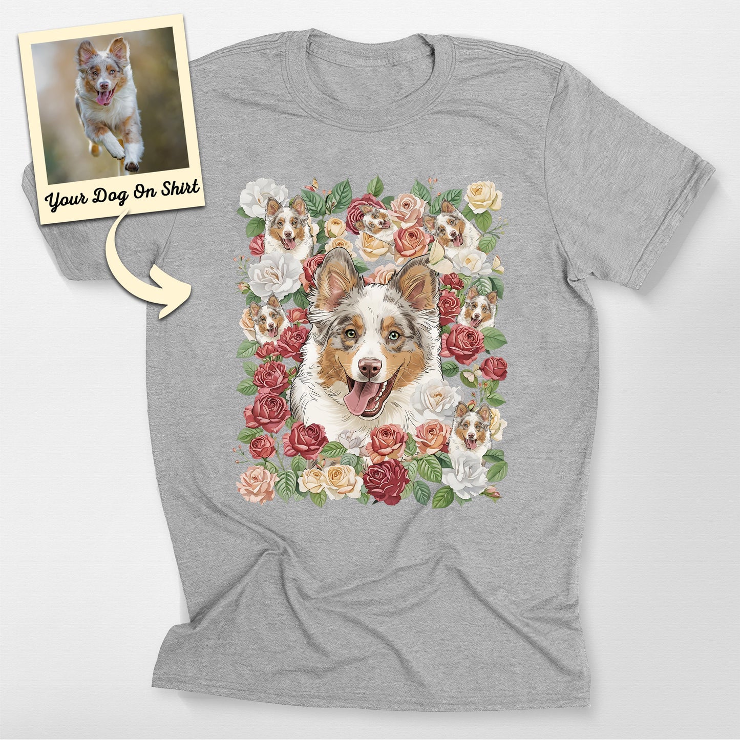 Personalized Aussie Shirt Colorful Floral Port (view 4)