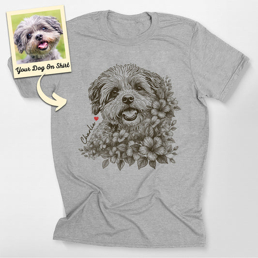 Personalized Poodle Shirt Floral Portrait Bell