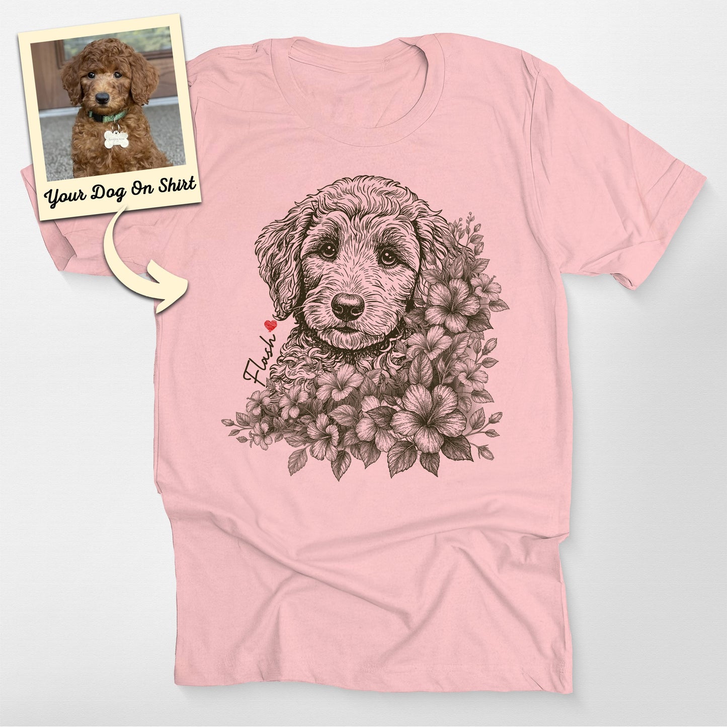 Personalized Poodle Shirt Floral Portrait Bell (view 6)