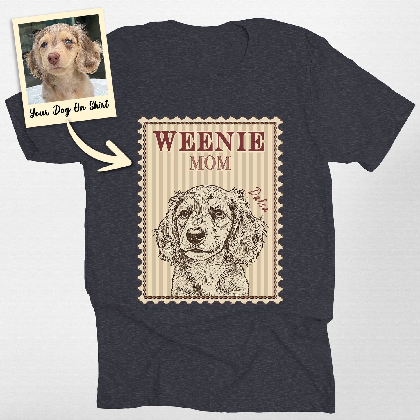 Personalized Wiener Mom Bella Canvas Shirt (view 3)
