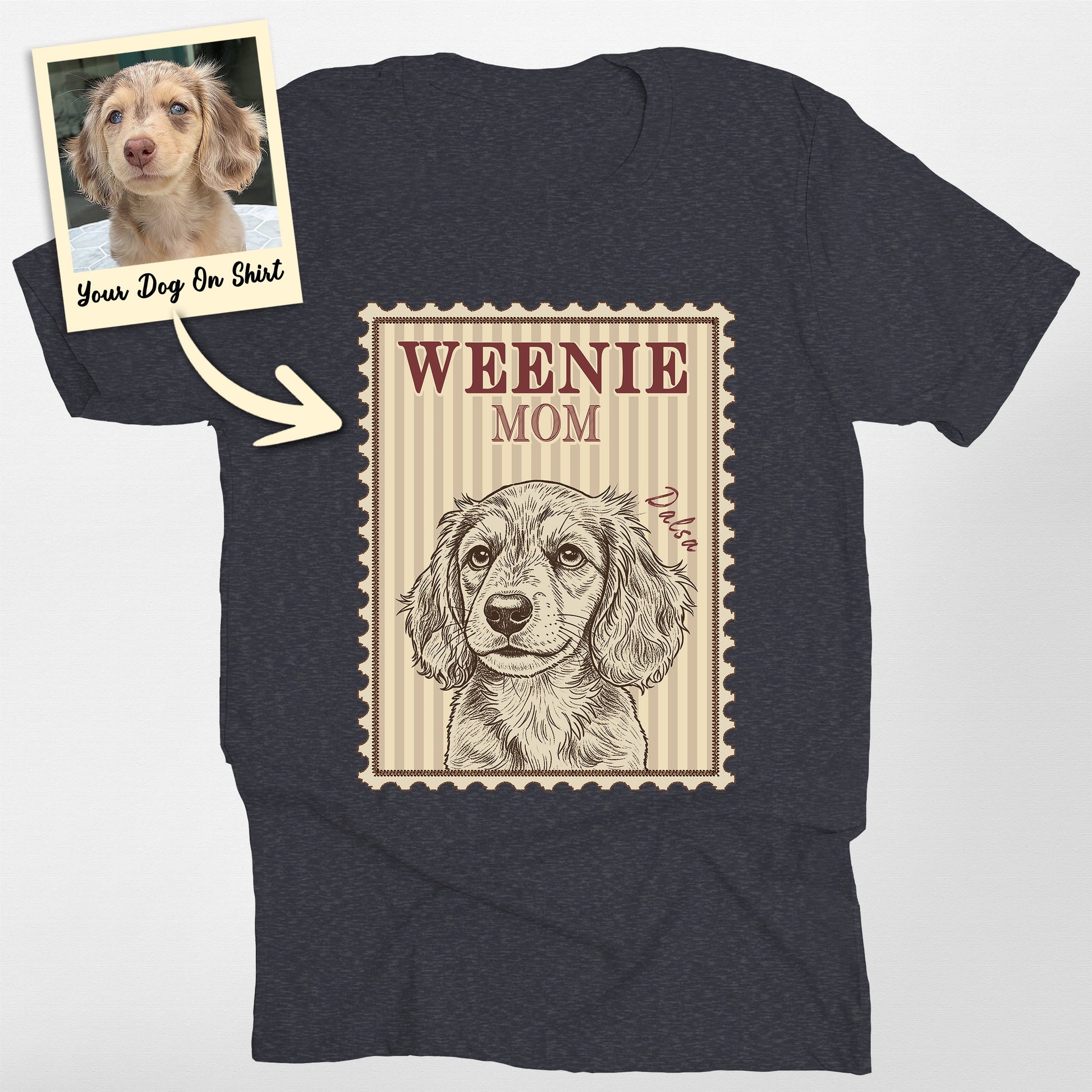 Personalized Wiener Mom Bella Canvas Shirt (view 3)