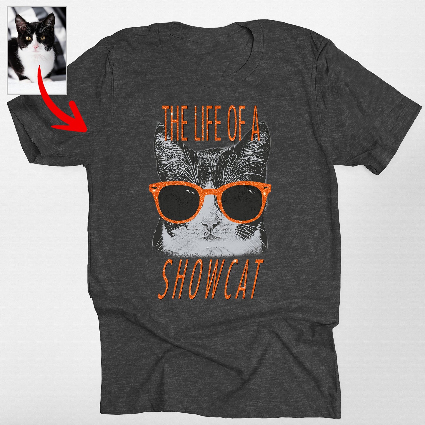 The Life of a Showdog Bella Canvas T-Shirt Fun, custom pet portrait gift for pet lovers (view 2)