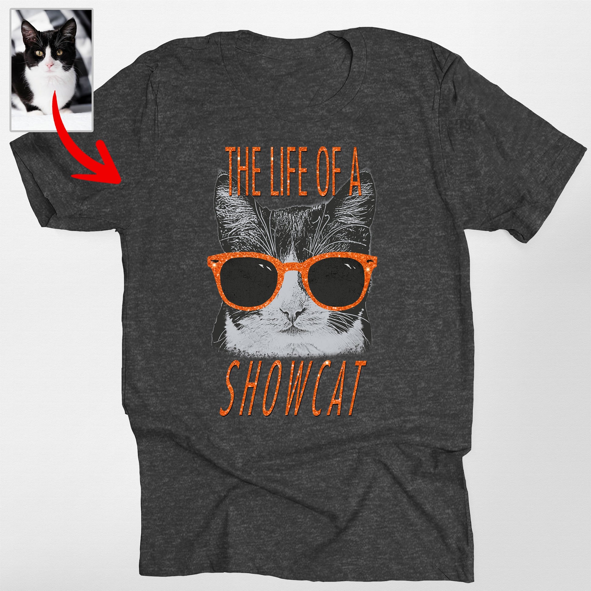 The Life of a Showdog Bella Canvas T-Shirt Fun, custom pet portrait gift for pet lovers (view 2)
