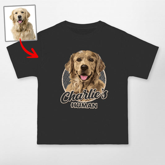 Vintage Graphic Custom Dogface Hanes Beefy T-Shirt, custom pet portrait gift for pet lovers