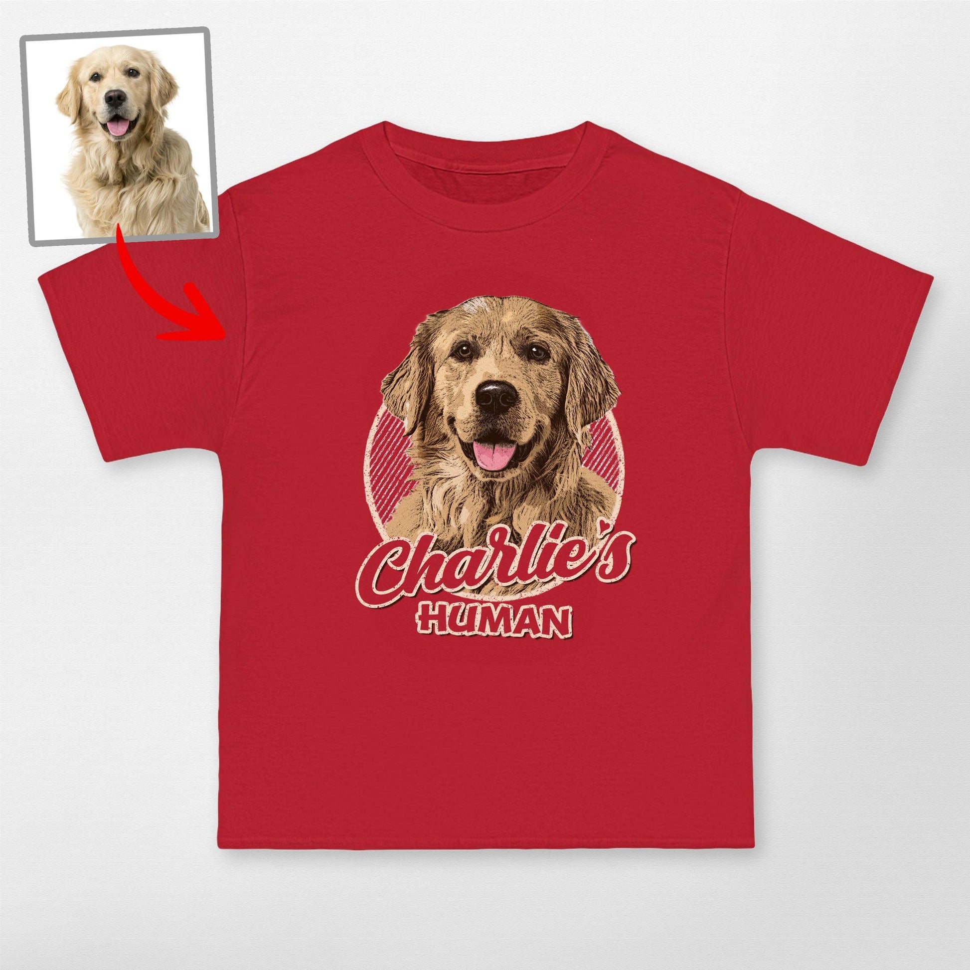 Vintage Graphic Custom Dogface Hanes Beefy T-Shirt, custom pet portrait gift for pet lovers (view 5)