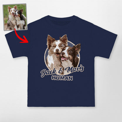 Vintage Graphic Custom Dogface Hanes Beefy T-Shirt, custom pet portrait gift for pet lovers (view 3)