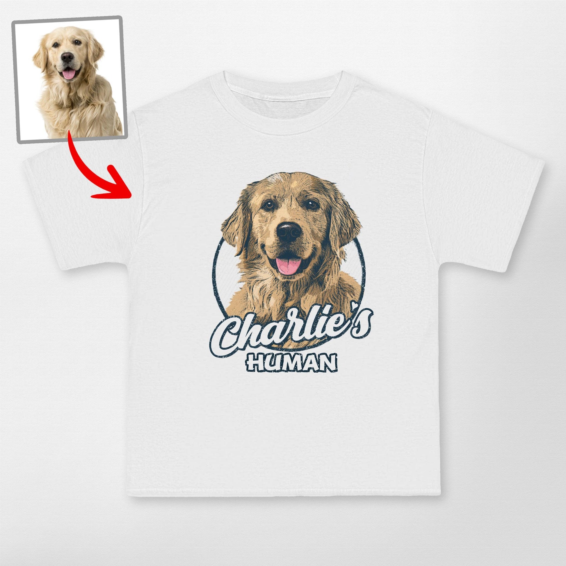 Vintage Graphic Custom Dogface Hanes Beefy T-Shirt, custom pet portrait gift for pet lovers (view 4)