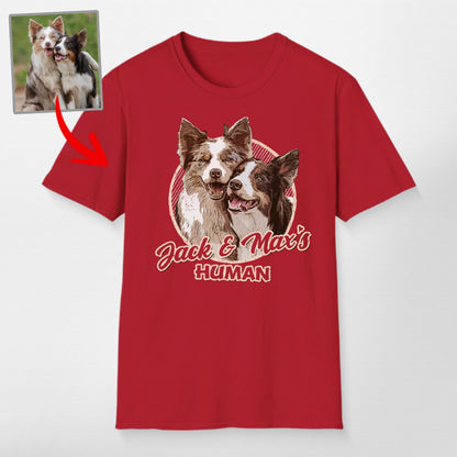 Vintage Graphic Custom Dogface Unisex Softstyl, custom pet portrait gift for pet lovers (view 8)