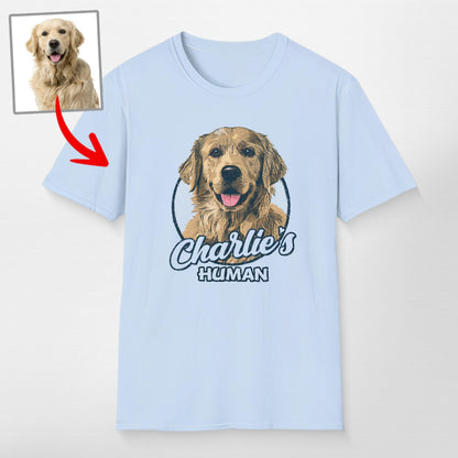 Vintage Graphic Custom Dogface Unisex Softstyl, custom pet portrait gift for pet lovers (view 3)