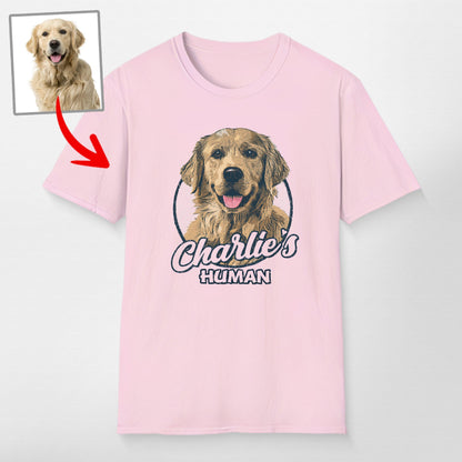 Vintage Graphic Custom Dogface Unisex Softstyl, custom pet portrait gift for pet lovers (view 4)