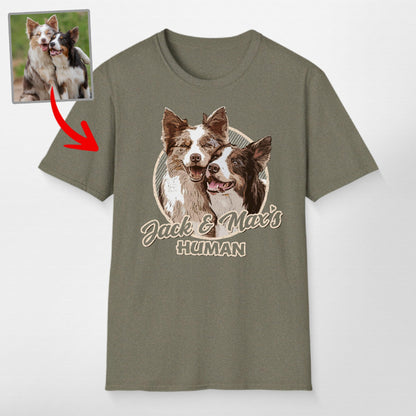 Vintage Graphic Custom Dogface Unisex Softstyl, custom pet portrait gift for pet lovers (view 11)