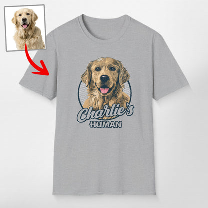 Vintage Graphic Custom Dogface Unisex Softstyl, custom pet portrait gift for pet lovers (view 7)